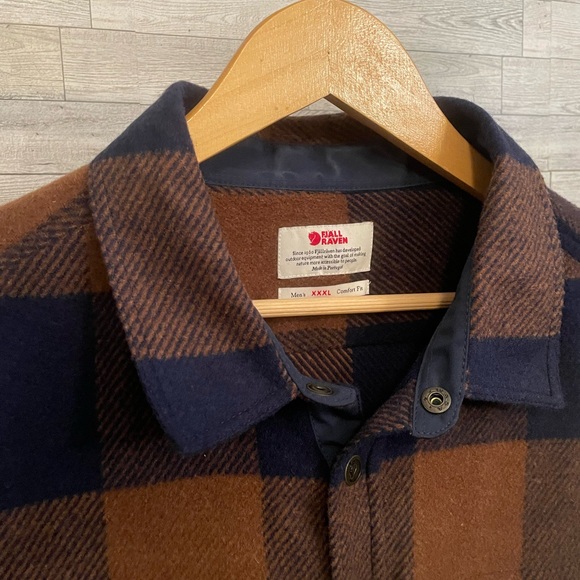 Fjallraven Mens Canada Wool Blend Plaid Flannel Snap Down Shirt Size 3XL - Picture 6 of 11